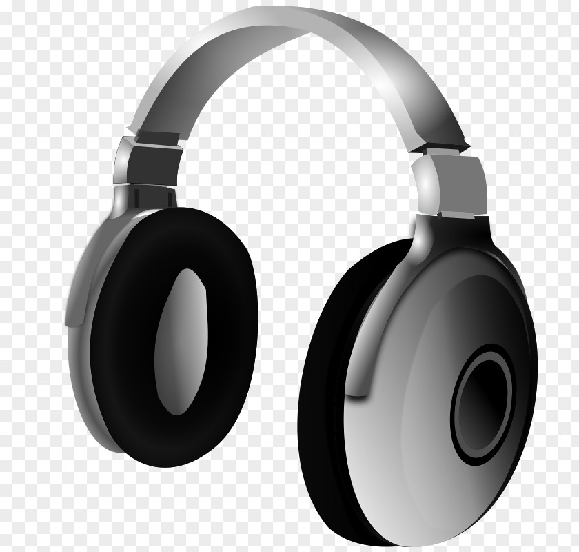 Black Headphones Microphone Headset Clip Art PNG