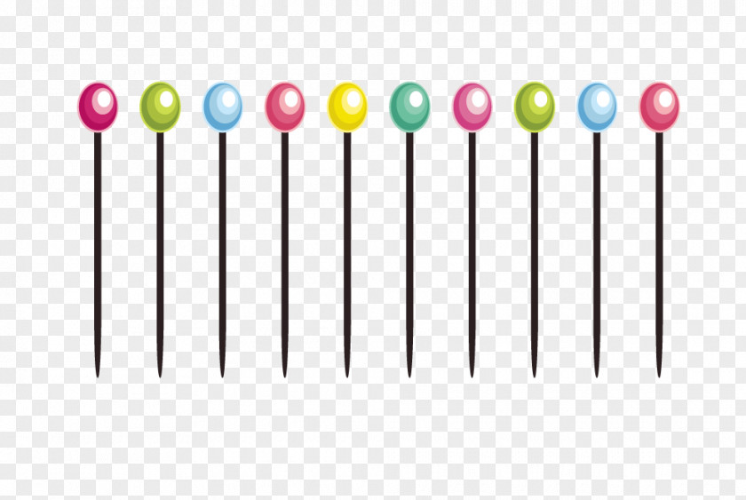 Multicolored Pins Graphic Design Sewing Needle Pin PNG