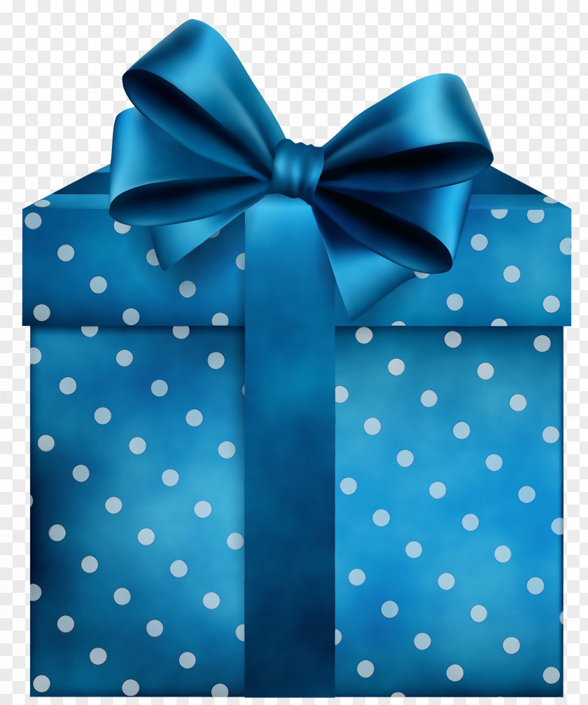 Present Electric Blue Background Ribbon PNG