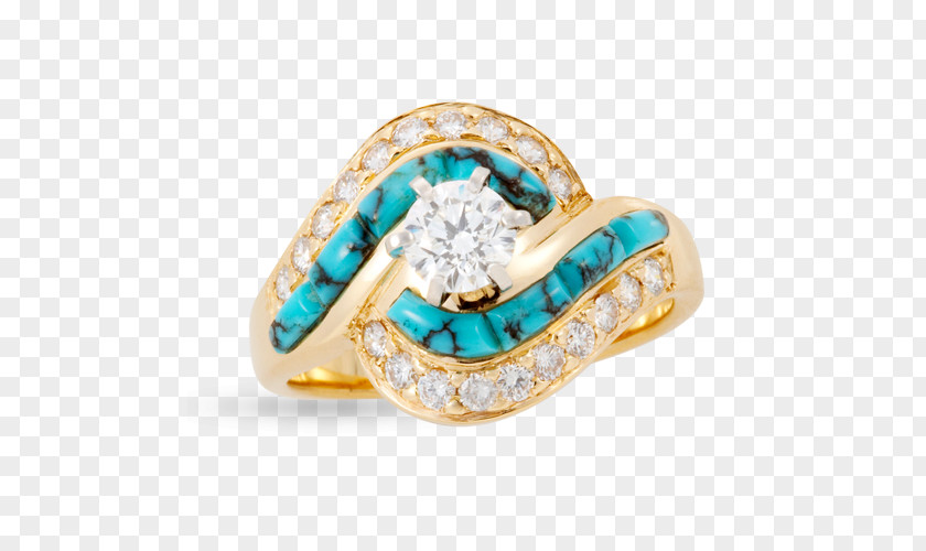 Ring Earring True Lover's Knot Emerald Turquoise PNG