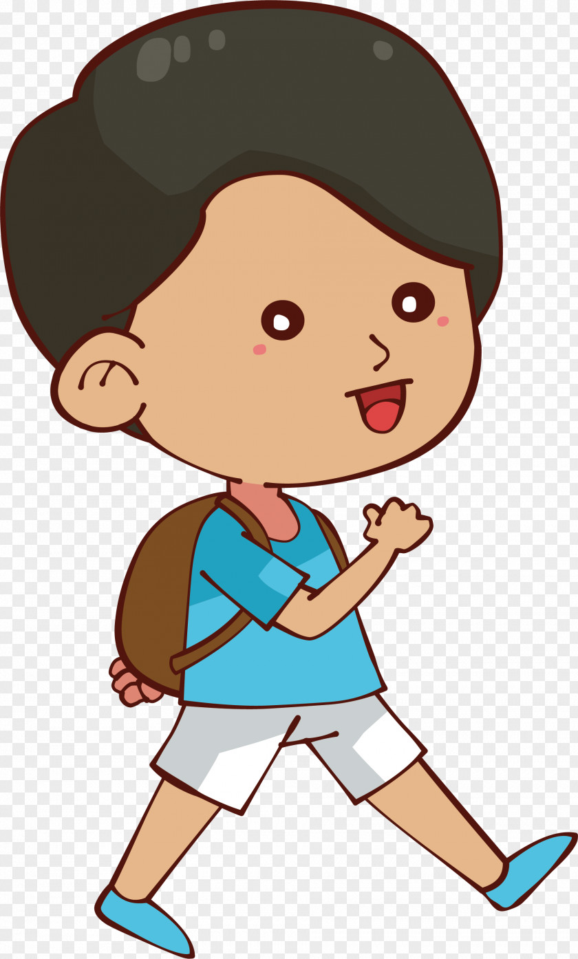 A Boy Who Walks To School Clip Art PNG