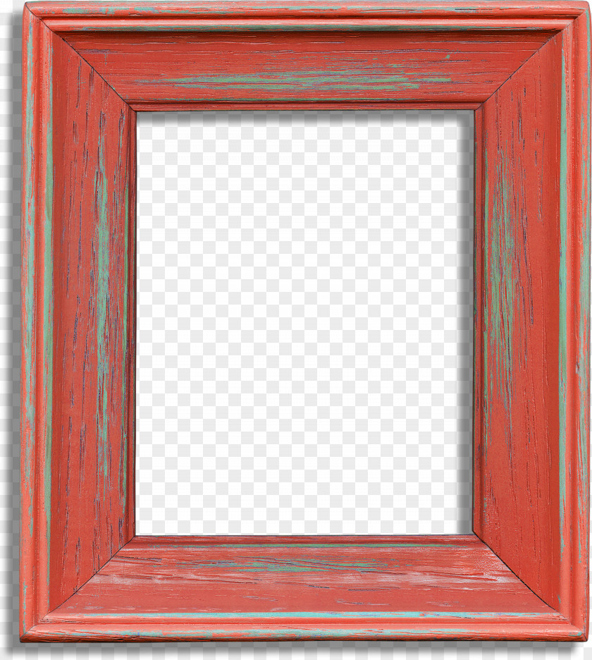 Red Wood Border Picture Frame PNG
