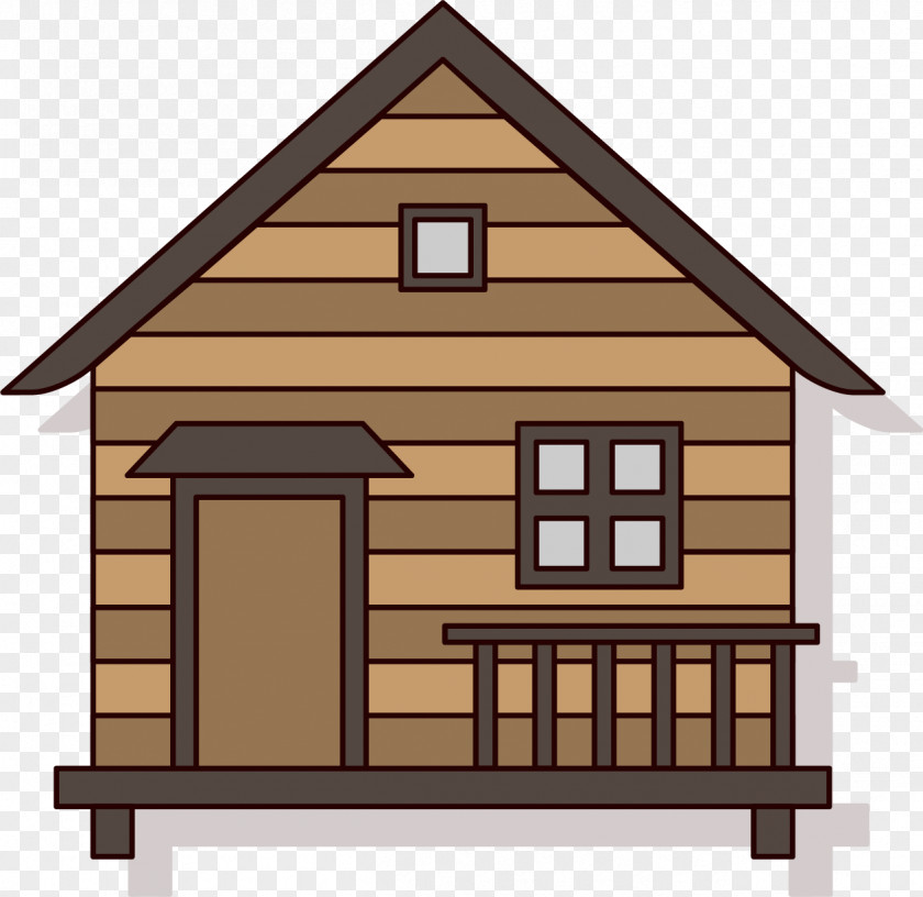 Cartoon Forest Hut Log Cabin House Cottage PNG