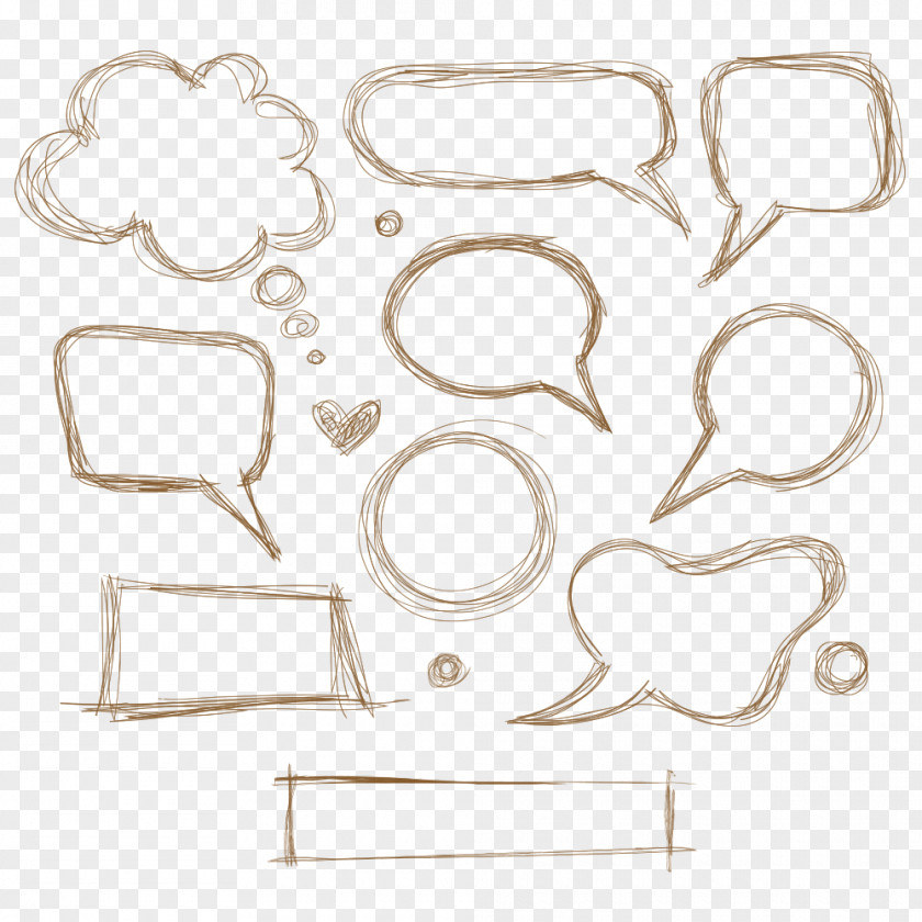 Hand-drawn Pencil Lines Chat Dialog Box Speech Balloon Poster PNG