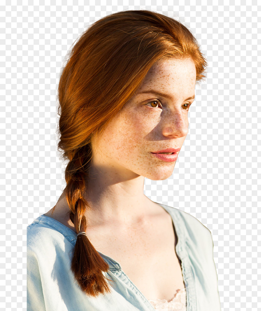 Photography Model Red Hair Freckle Coloring Brown PNG
