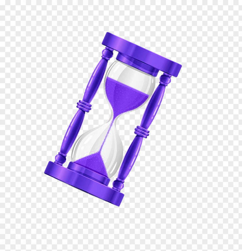 Purple Hourglass Time Icon PNG