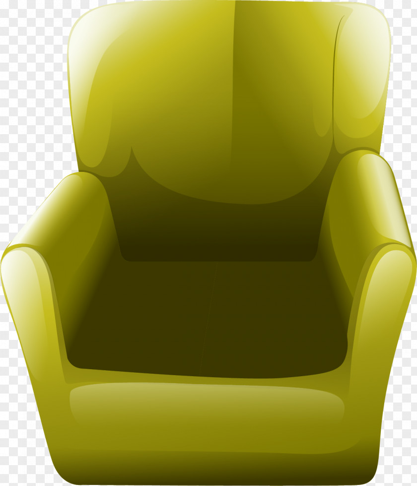 Vector Painted Green Sofa Chair Angle PNG