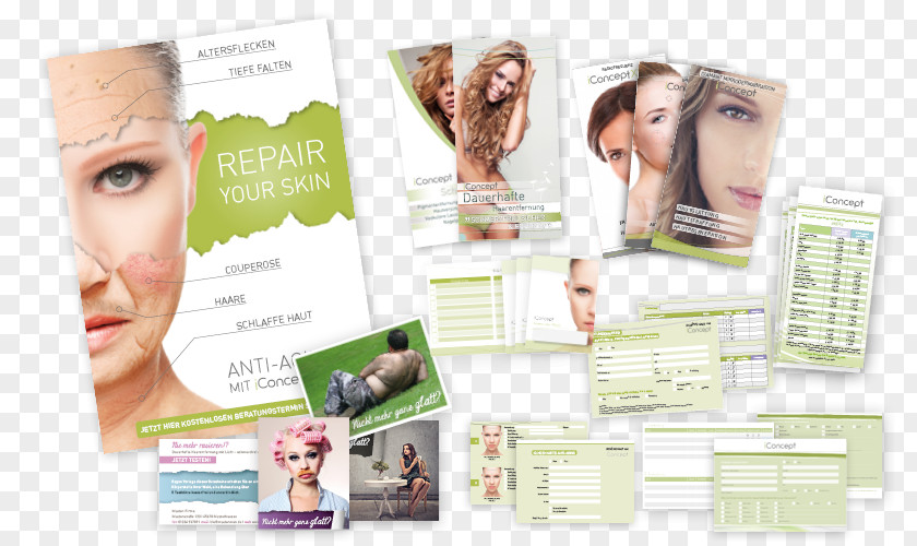 Marketing Concept Light Microdermabrasion Skin Hair Coloring Brochure PNG