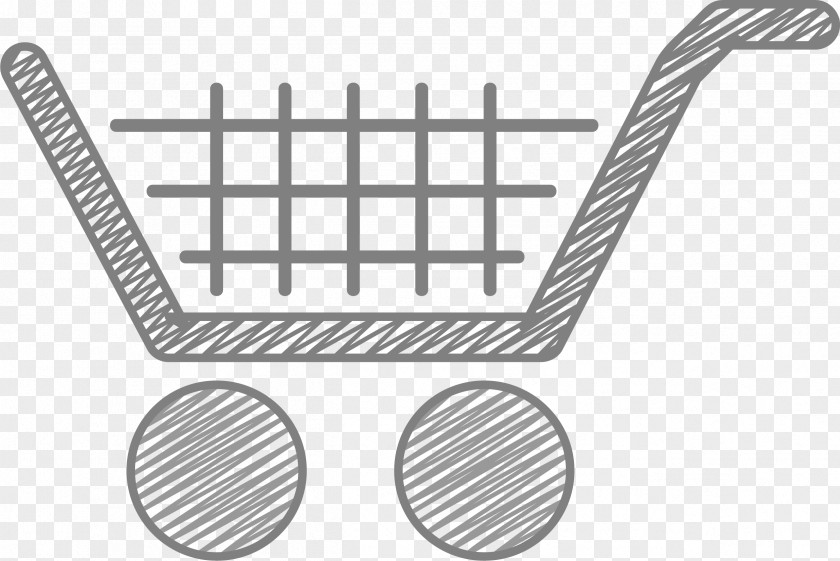 Black Simple Line Shopping Cart Download PNG