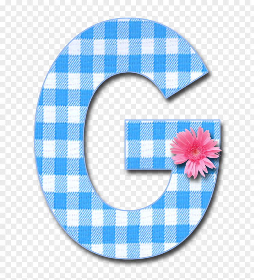 Blue Gingham Letter Case Alphabet PNG