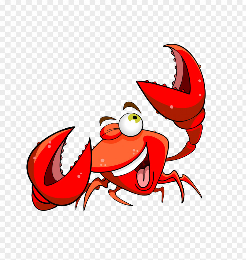 Cartoon Lobster Crab Seafood Clip Art PNG