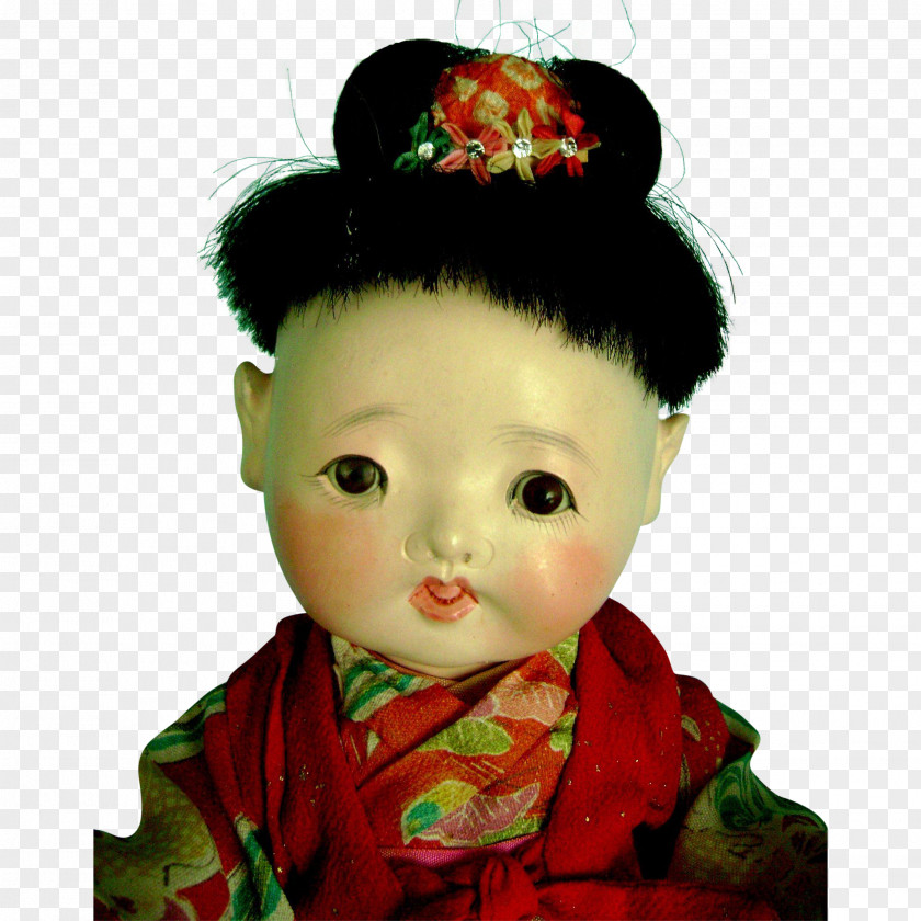 Child Toddler Doll Geisha Hair PNG