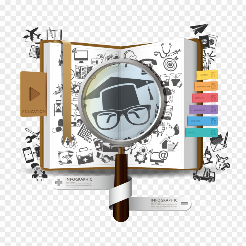 Dr. Cap And Books Infographic Template Diagram PNG