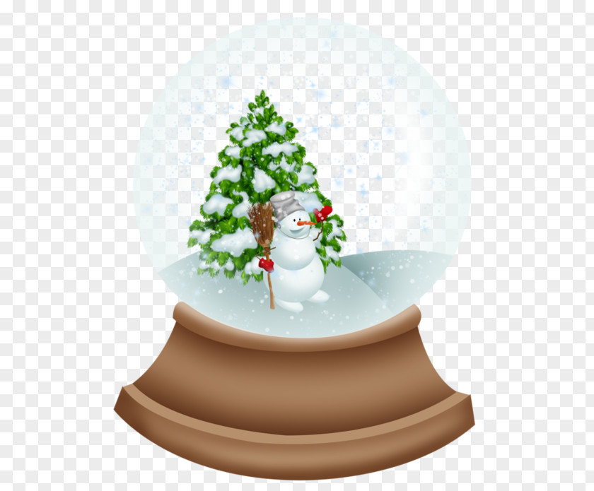 Cartoon Snowman Crystal Ball Christmas Tree PNG
