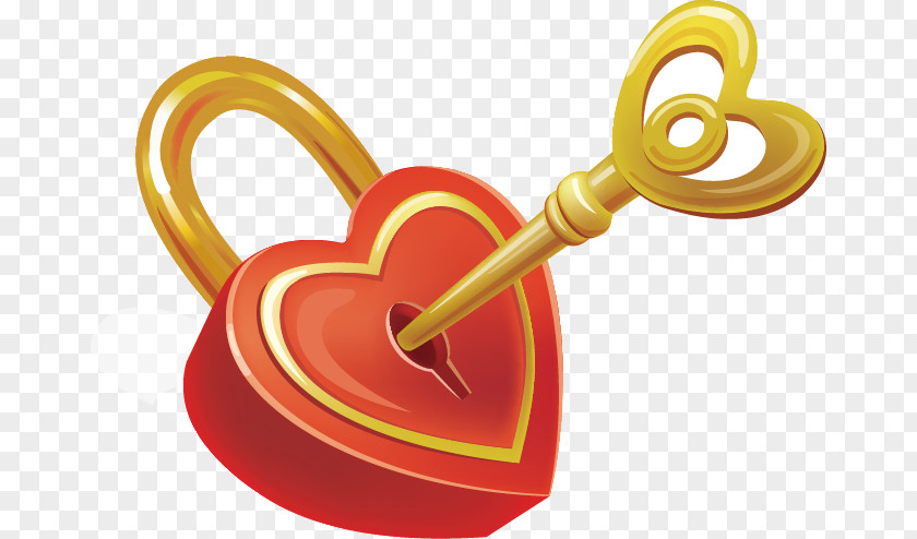 Valentine's Day Romantic Elements Heart Key Royalty-free Lock PNG