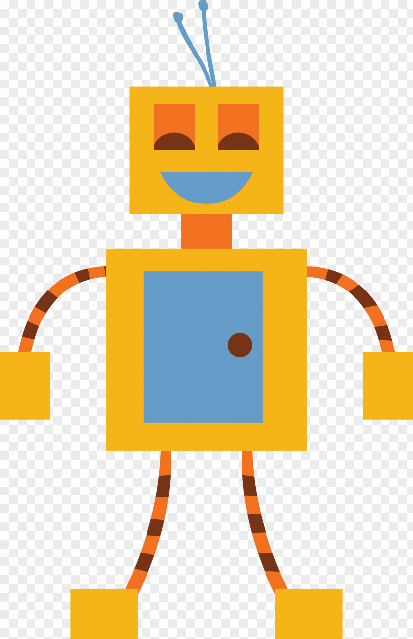 Yellow Line Smile Robot PNG