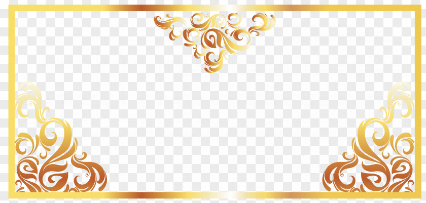 Continental Gold Line Border Vector PNG