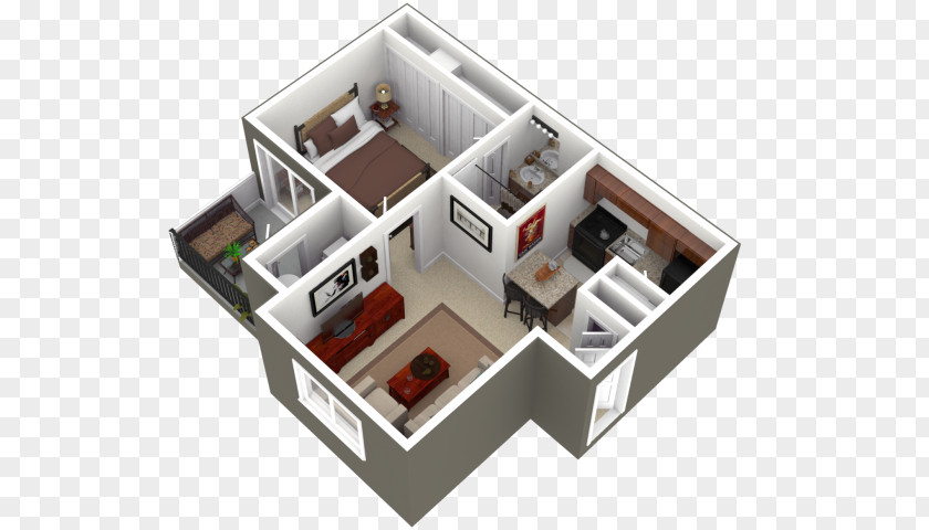 3d Floor Plan House Apartment PNG