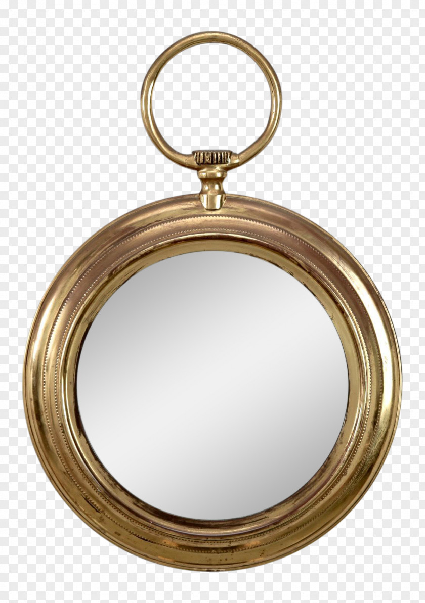 Brass Mirror Pocket Watch PNG