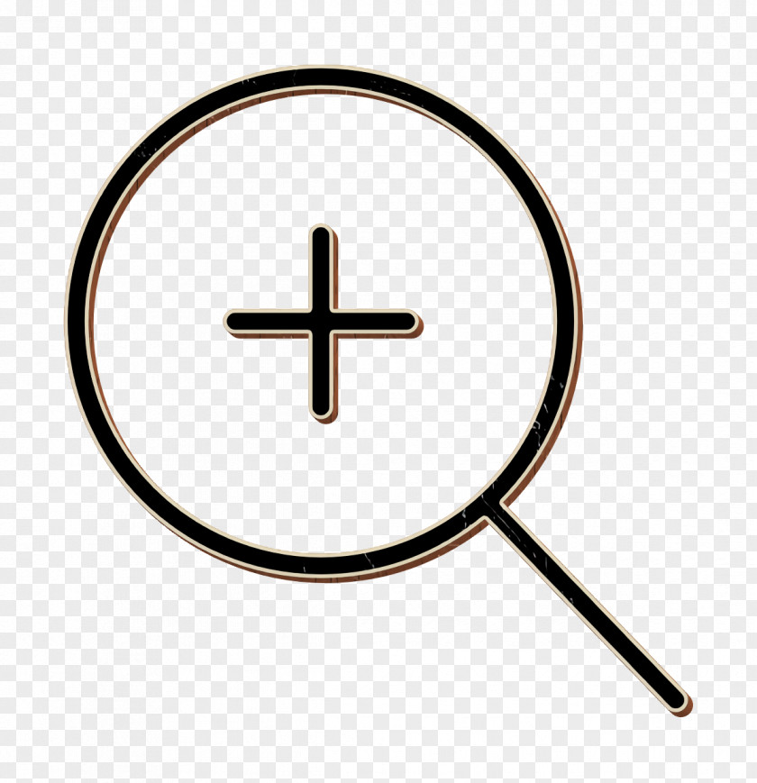 Sign Cross Essential Set Icon Magnifying Glass Zoom In PNG