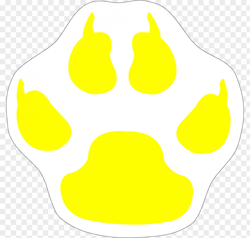 Clemson Paw Stencil Puppy Yellow Clip Art PNG