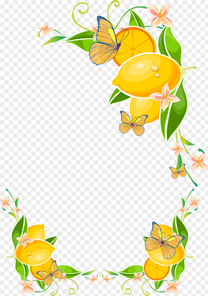 Fruit Border Juice Lemon Clip Art PNG