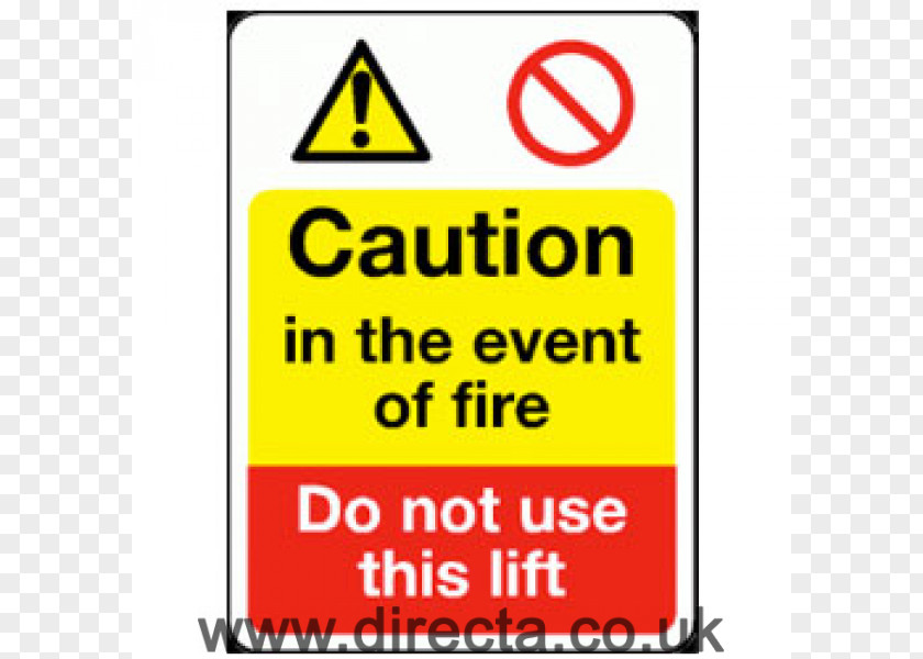 Fire Signage Elevator Safety Hazard PNG