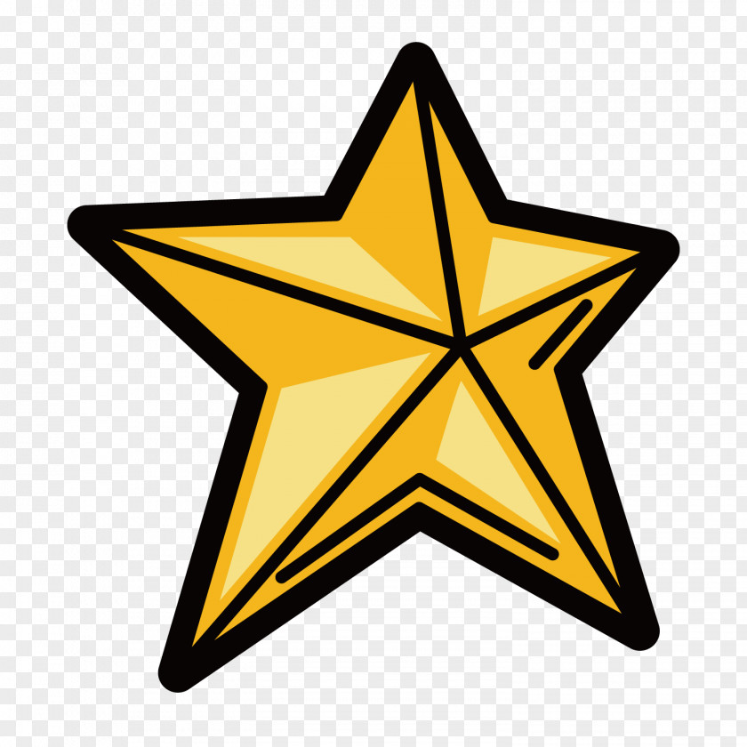 Golden Five Pointed Star Award PNG