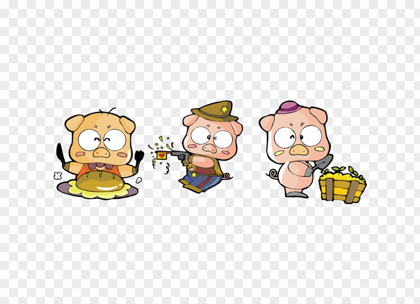 Cute Cartoon Pig Domestic Clip Art PNG