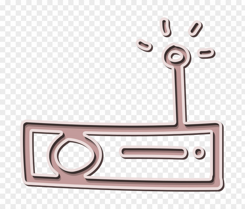 Radio Icon Hand Drawn Flat Tool With An Antenna PNG