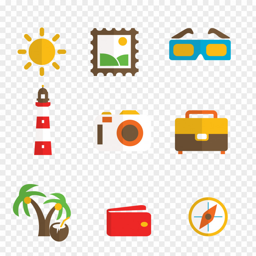 Creative Travel Yellow Clip Art PNG