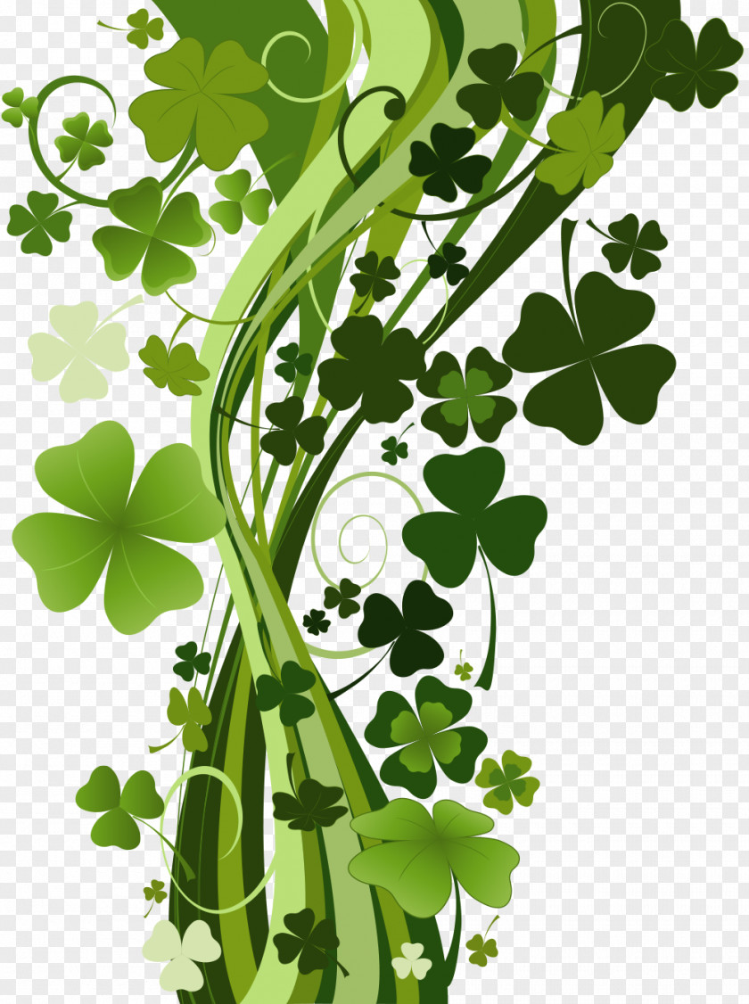 Green Clover Saint Patricks Day Four-leaf Clip Art PNG