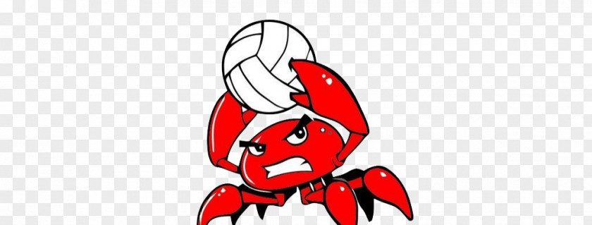 Red Crabs Crab Logo Volleyball Clip Art PNG