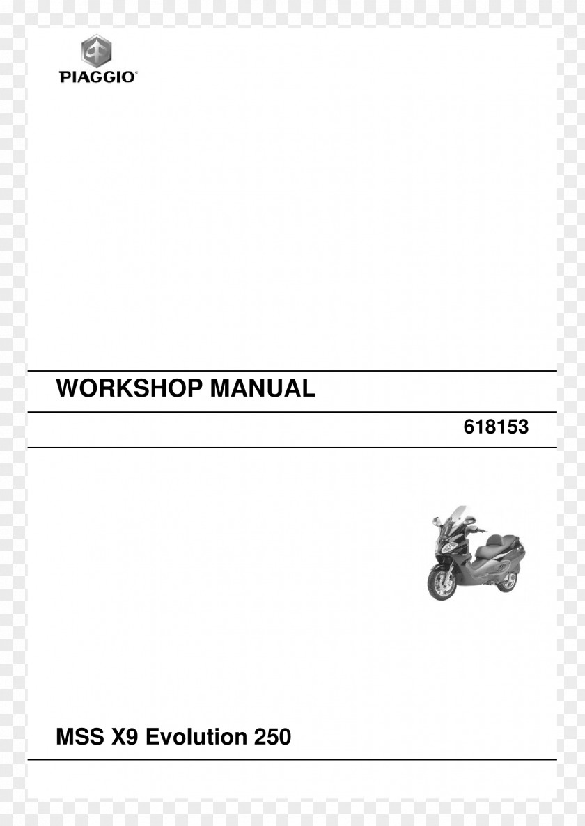 Scooter Piaggio X9 Motorcycle Factory Service Manual PNG