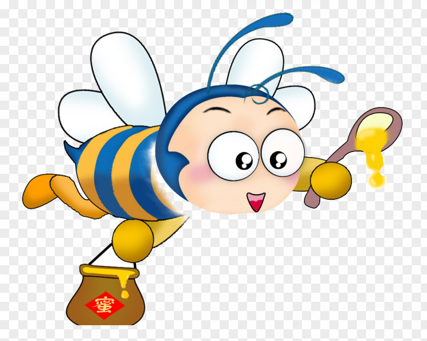 Bee Insect Apidae Honey Nectar Cartoon PNG