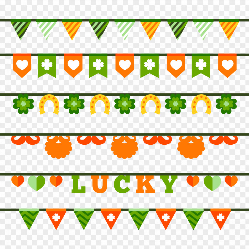 Clover Green Decorative Streamers Saint Patricks Day Euclidean Vector Download Icon PNG