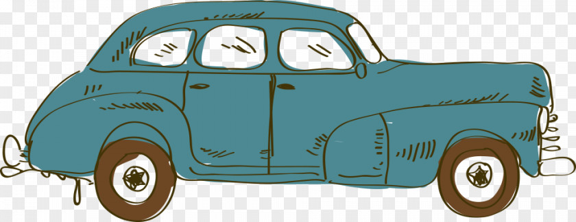 Hand-drawn Cartoon Classic Cars Vintage Car Animation PNG