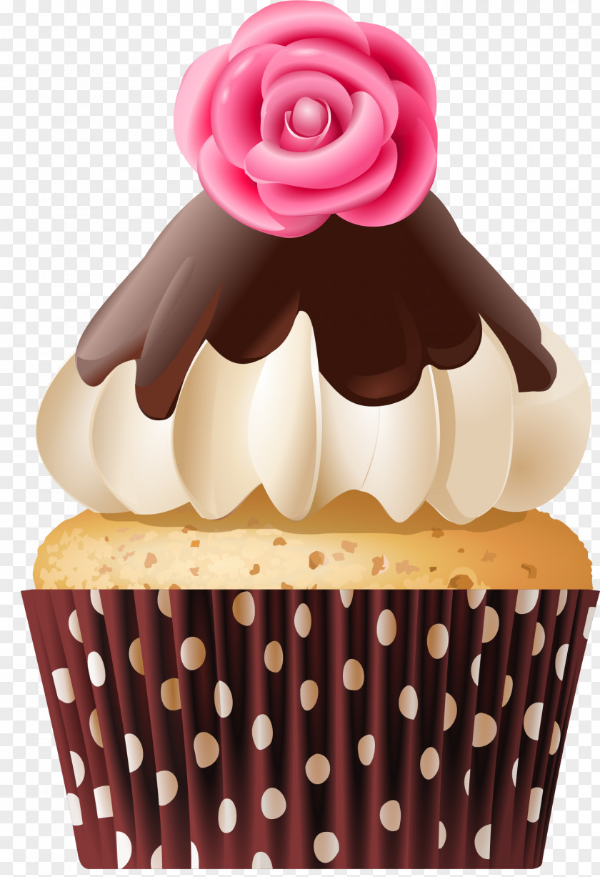 Vector Hand-painted Exquisite Little Cake Bakery Cupcake Cherry PNG