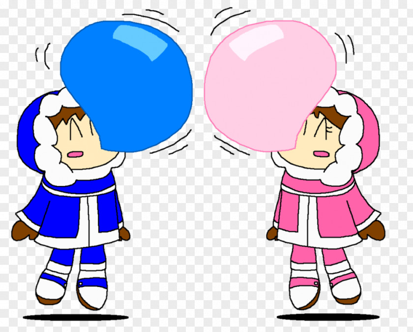 Gum Bubble Ice Climber Chewing Art PNG