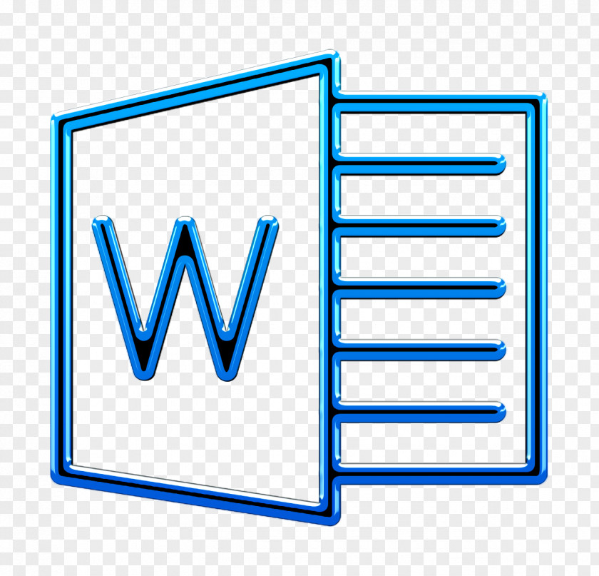 Rectangle Electric Blue Word Document Icon PNG