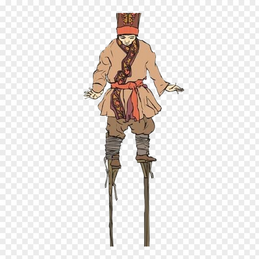 Stumbling On The Man Stilts Download PNG