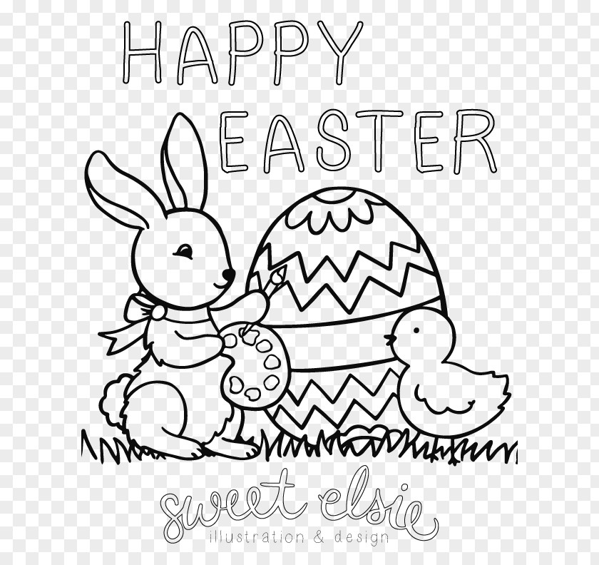 Colorful Easter Illustration Clip Art Rabbit Cartoon Design PNG