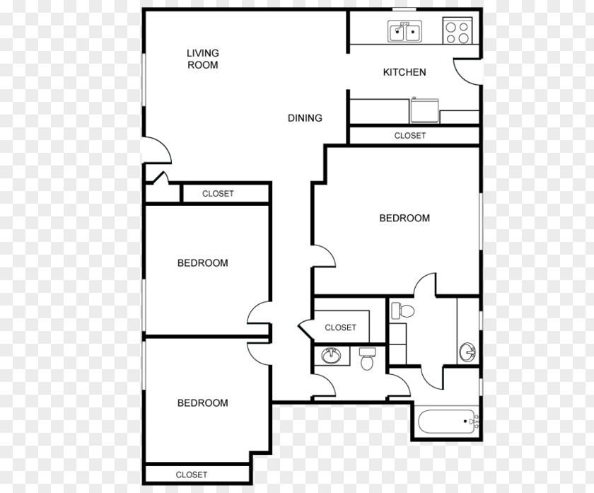 2D Floor Plan Parkside Apartments House Document PNG