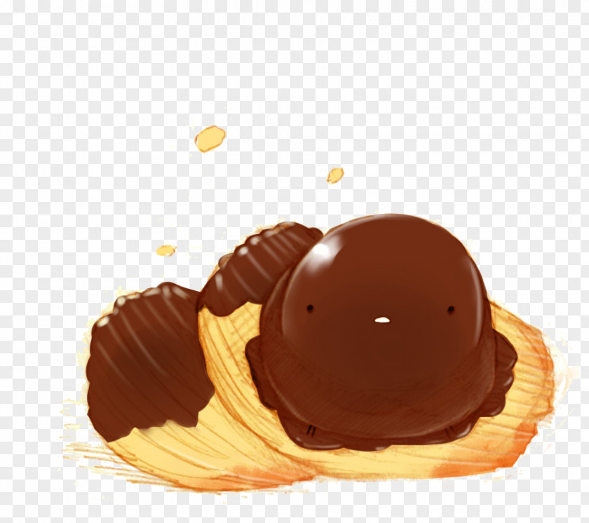 Chocolate Chick Stuffing Ice Cream Truffle Bossche Bol PNG