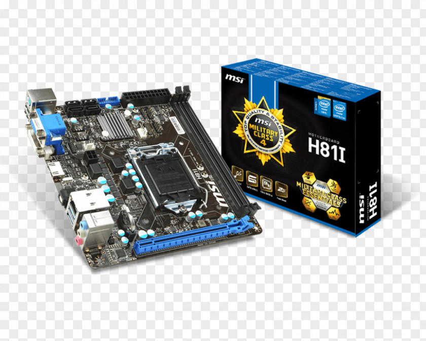 Intel LGA 1150 Motherboard MSI H81I Mini-ITX PNG