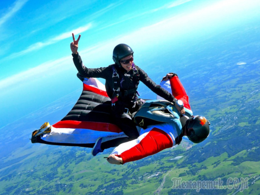 Parachute Flight Wingsuit Flying Parachuting Tandem Skydiving Extreme Sport PNG