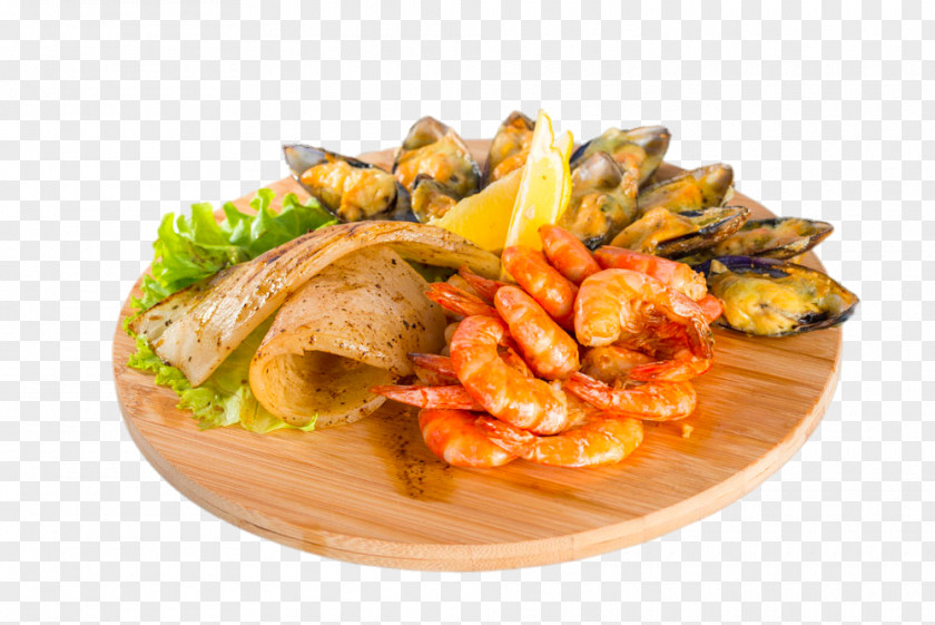 Cooked Shrimp On A Cutting Board Clam Sushi Cooking PNG