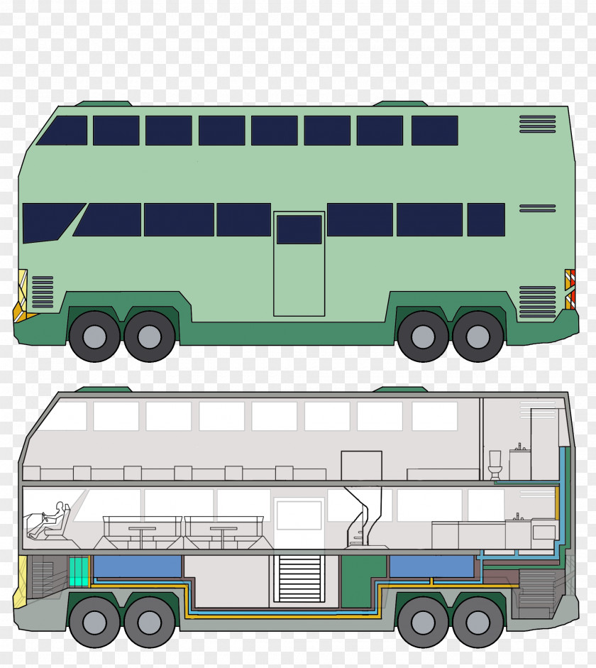 Doubledecker Bus Double-decker Car Coach Blueprint PNG