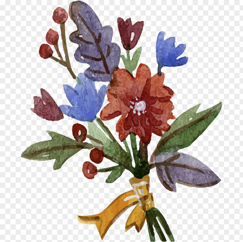 Hand-painted Watercolor Bouquet Painting Flower PNG