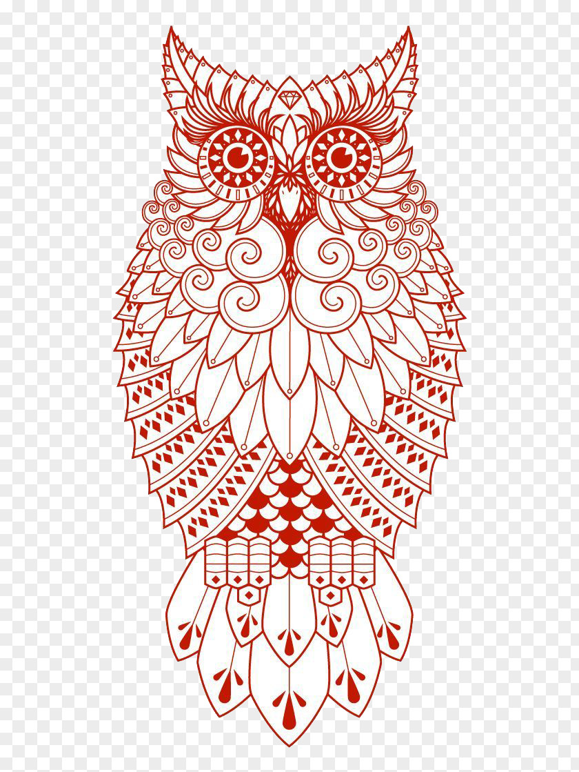 Red Owl Drawing Tattoo PNG